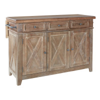 OSP Home Furnishings BP-4214-0203 Cocina Kitchen Island with Wood Drop Leaf Top